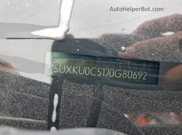 5UXKU0C51J0G80692 2018 BMW X6 White VIN sticker view