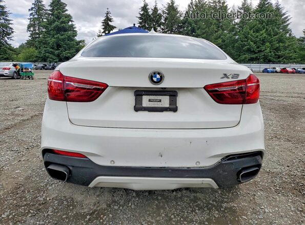 5UXKU2C59J0Z62099 2018 BMW X6 White Rear view