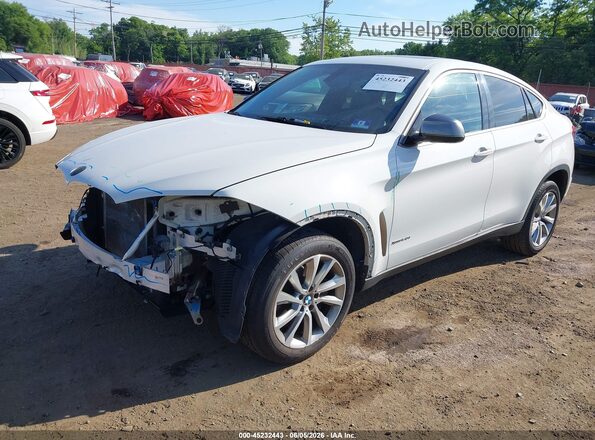5UXKU6C35H0W38423 2017 BMW X6 White Առջևի ձախ երեք քառորդ տեսարան