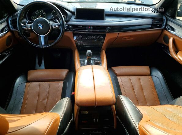 5UXKU6C57G0R33829 2016 BMW X6 Black Dashboard view
