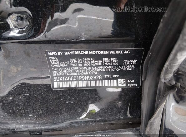 5UXTA6C01P9N92828 2023 BMW X5 Black Widok komory silnika