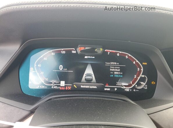 5UXTA6C02P9N49776 2023 BMW X5 White Вид щитка приладів