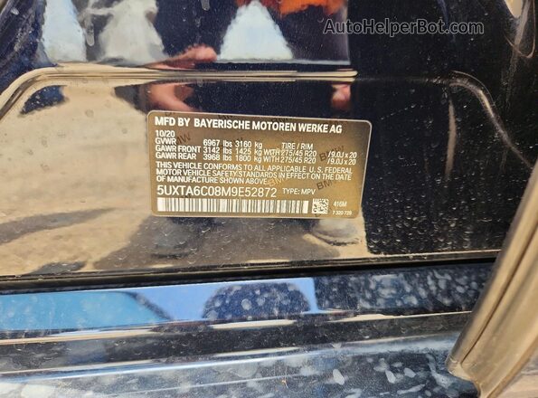 5UXTA6C08M9E52872 2021 BMW X5 Black 360 interior view