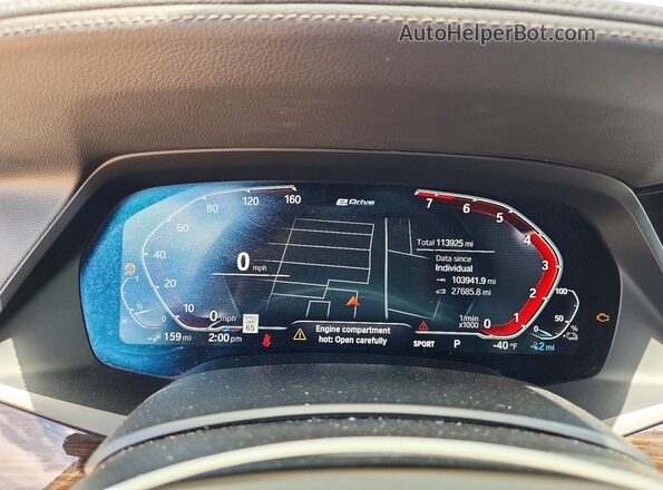 5UXTA6C08M9E52872 2021 BMW X5 Black Instrument cluster view