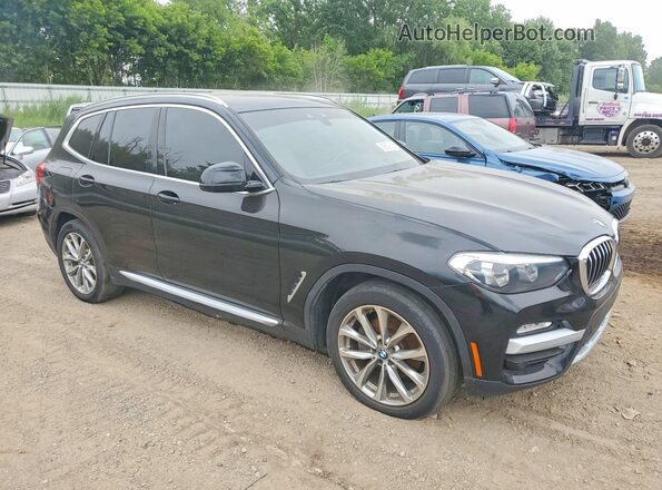 5UXTR7C50KLF23766 2019 BMW X3 Black Передня права чверть