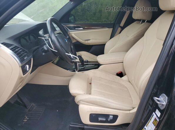 5UXTR7C50KLF23766 2019 BMW X3 Black Вид салону спереду