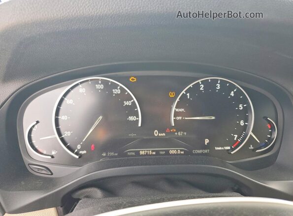 5UXTR7C51KLF31715 2019 BMW X3 Black Widok zestawu wskaźników