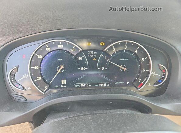 5UXTR7C52KLR45647 2019 BMW X3 White Instrument cluster view
