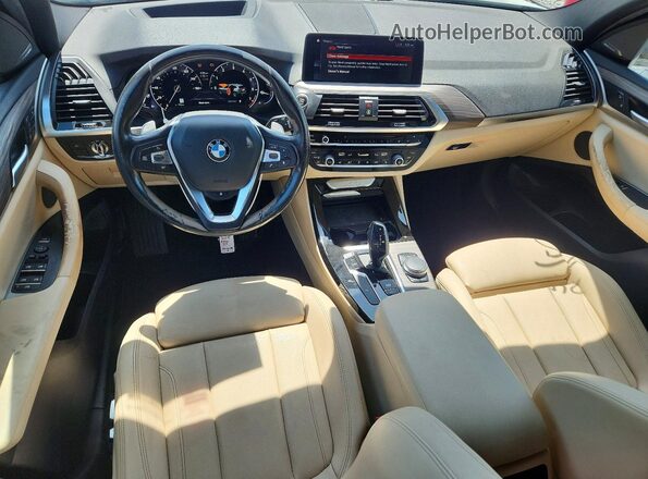 5UXTR7C52KLR45647 2019 BMW X3 White Dashboard view