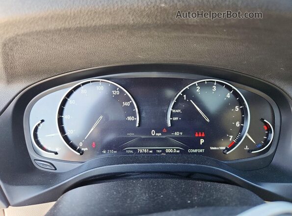 5UXTR7C54KLE97642 2019 BMW X3 Black ხელსაწყოთა პანელის ხედი