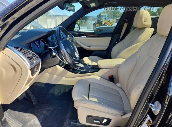 5UXTR7C54KLE97642 2019 BMW X3 Black წინა სალონის ხედი