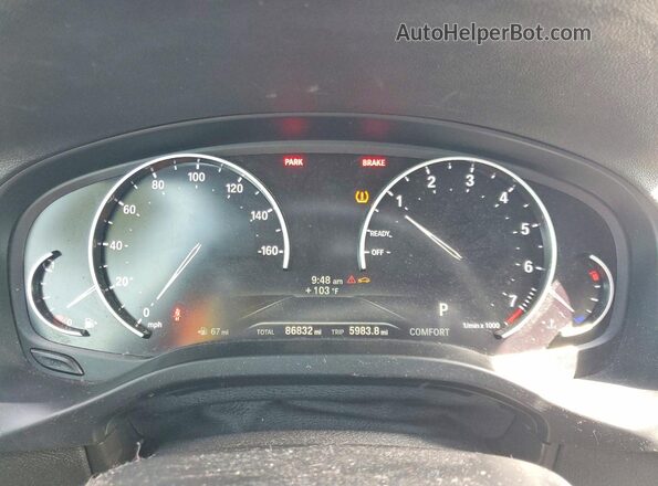 5UXTR7C55KLE98671 2019 BMW X3 Black Instrument cluster view