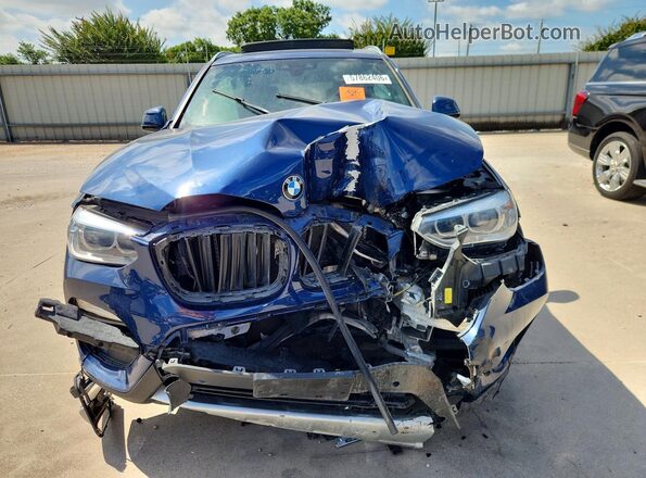 5UXTR7C55KLF25464 2019 BMW X3 Blue Widok z przodu