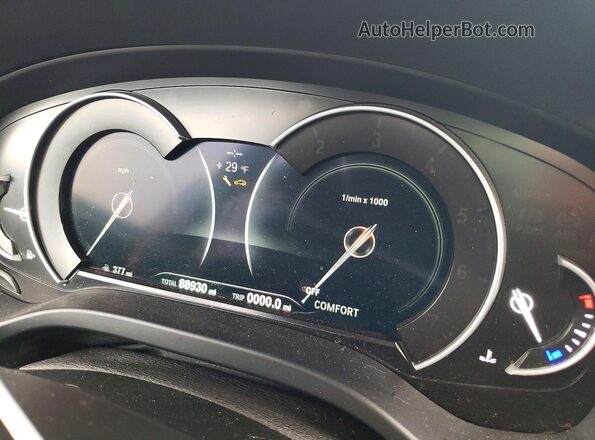 5UXTR7C56KLE88389 2019 BMW X3 Black Вид щитка приладів