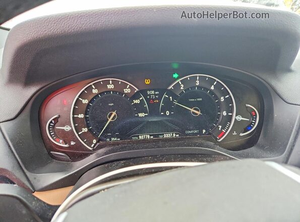 5UXTR7C56KLE93740 2019 BMW X3 White Instrument cluster view