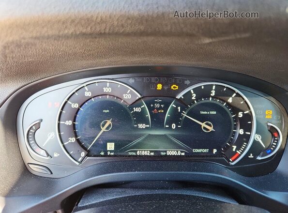 5UXTR7C57KLF33503 2019 BMW X3 Black Instrument cluster view
