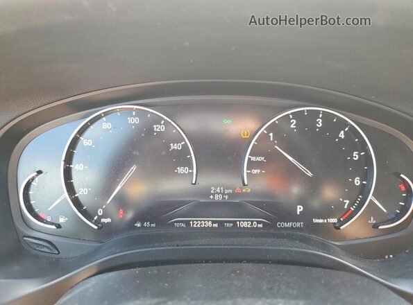 5UXTR9C52KLP89721 2019 BMW X3 White Вид щитка приладів