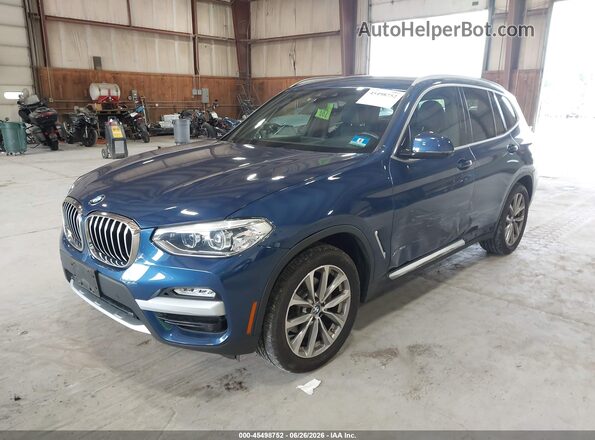 5UXTR9C53JLC74311 2018 BMW X3 Blue Передня ліва чверть