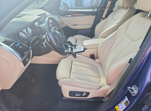 5UXTR9C53KLE18974 2019 BMW X3 Blue Front interior view