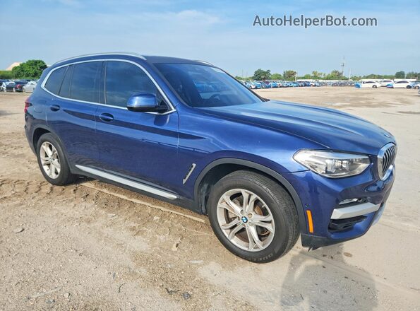 5UXTR9C53KLE18974 2019 BMW X3 Blue Front right