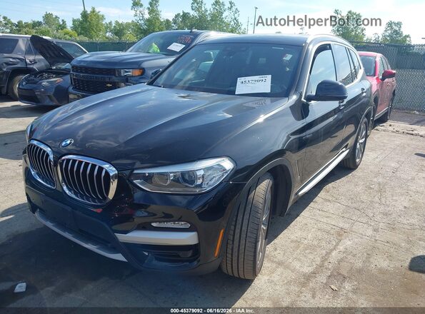 5UXTR9C53KLP93616 2019 BMW X3 Black Front left