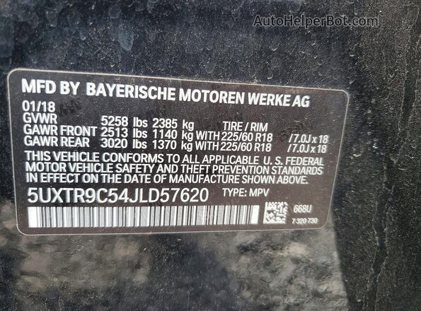 5UXTR9C54JLD57620 2018 BMW X3 Черный Вид подкапотного пространства