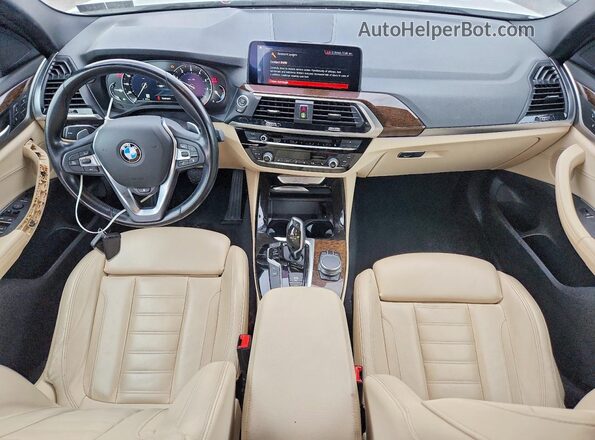 5UXTR9C54KLP93656 2019 BMW X3 White Dashboard view