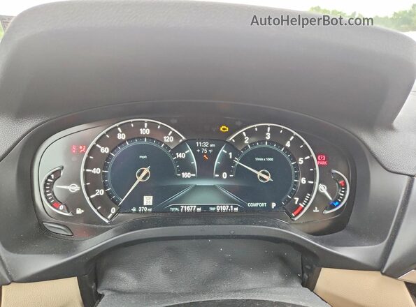 5UXTR9C54KLP93656 2019 BMW X3 White Instrument cluster view