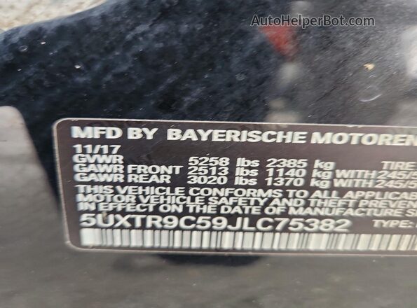 5UXTR9C59JLC75382 2018 BMW X3 Черный 