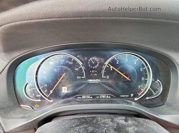 5UXTS3C58KLR72638 2019 BMW X3 Black Instrument cluster view