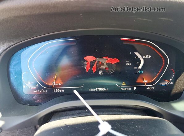 5UXTY3C00M9G33460 2021 BMW X3 Blue Vista del cuadro de instrumentos