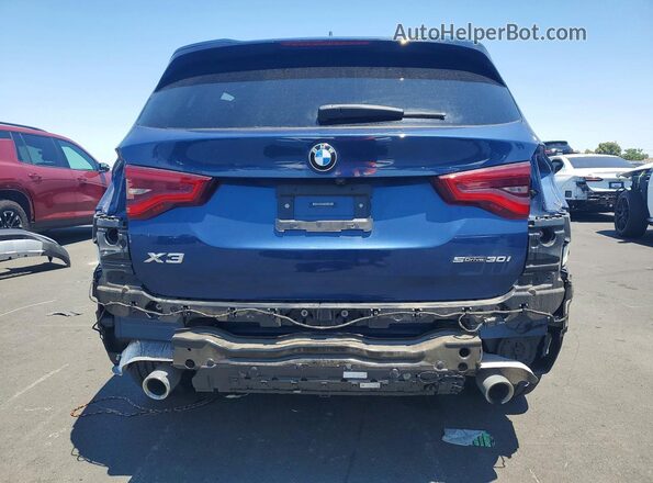 5UXTY3C00M9G33460 2021 BMW X3 Blue Vista trasera