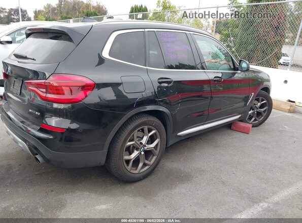 5UXTY3C02M9E37228 2021 BMW X3 Black Հետևի աջ