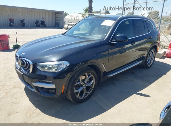 5UXTY3C03M9G70793 2021 BMW X3 Black Vista tres cuartos delantera izquierda