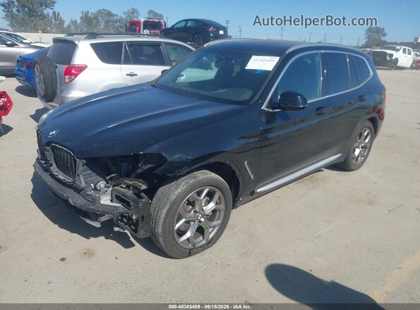 5UXTY3C03M9H51194 2021 BMW X3 Черный Передняя левая четверть