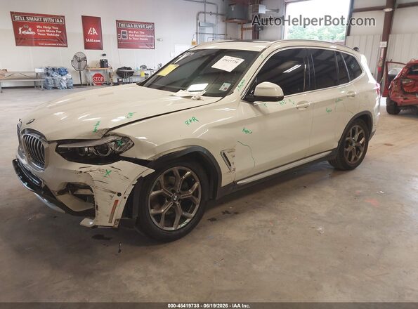 5UXTY3C04M9F50291 2021 BMW X3 White Передня ліва чверть