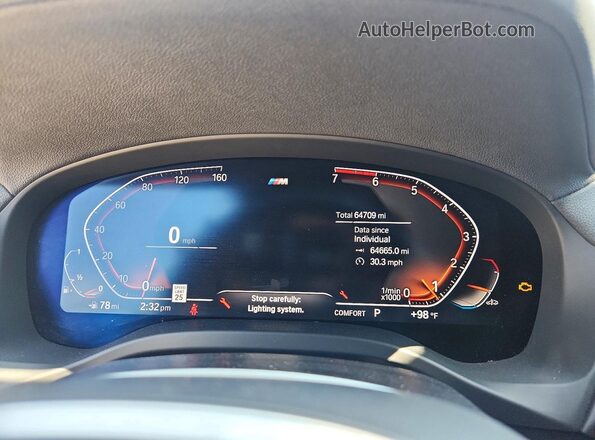5UXTY3C04M9F70315 2021 BMW X3 Black Սարքավորումների վահանակի տեսք