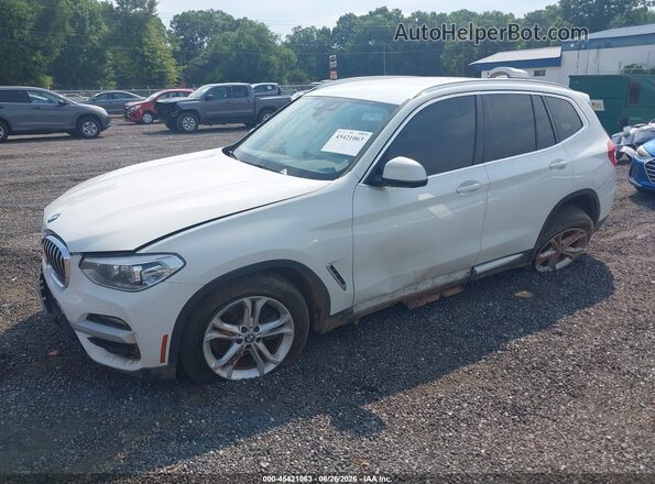 5UXTY3C06M9E33375 2021 BMW X3 White Առջևի ձախ երեք քառորդ տեսարան