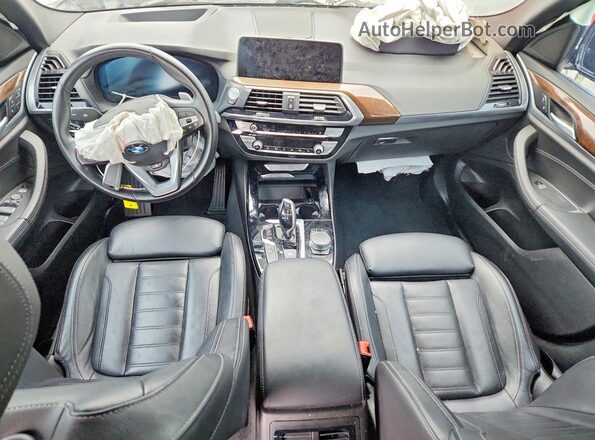 5UXTY3C06M9G76989 2021 BMW X3 Silver Dashboard view
