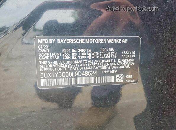 5UXTY5C00L9D48624 2020 BMW X3 Black 