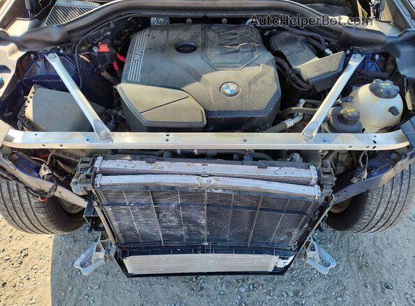 5UXTY5C00M9E37840 2021 BMW X3 Blue Engine compartment view