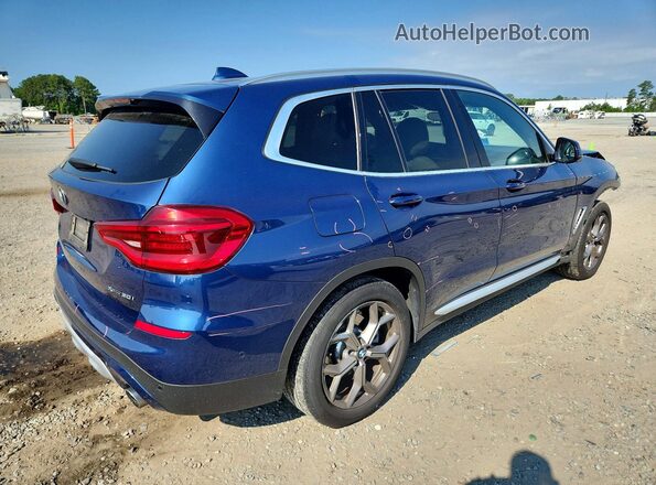5UXTY5C00M9E37840 2021 BMW X3 Blue Rear right