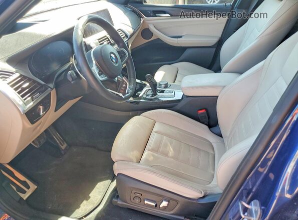 5UXTY5C01L9D20007 2020 BMW X3 Blue Widok wnętrza z przodu