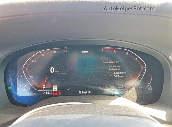 5UXTY5C01L9D20007 2020 BMW X3 Blue Widok zestawu wskaźników