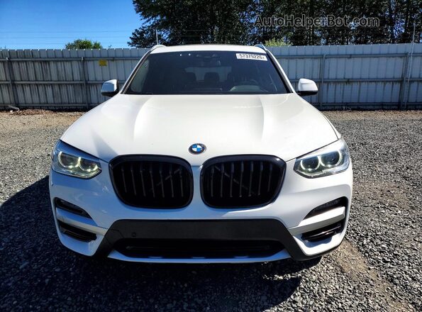 5UXTY5C01LLE58343 2020 BMW X3 White Front view
