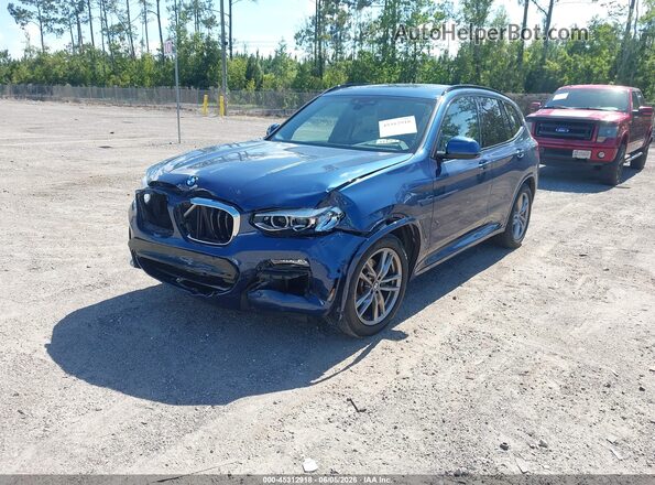 5UXTY5C01M9G65958 2021 BMW X3 Blue Передня ліва чверть