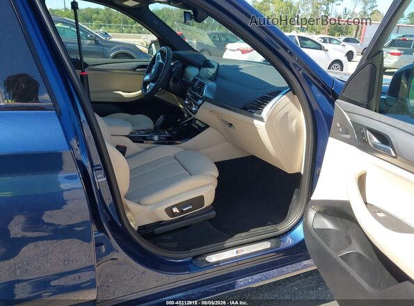 5UXTY5C01M9G65958 2021 BMW X3 Blue Вид салону спереду