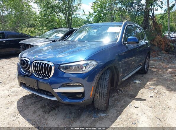 5UXTY5C01M9G83926 2021 BMW X3 Blue Առջևի ձախ երեք քառորդ տեսարան