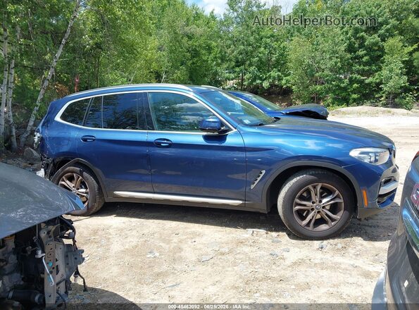 5UXTY5C01M9G83926 2021 BMW X3 Blue Սալոնի հետևի տեսք
