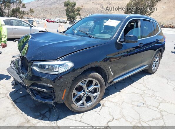 5UXTY5C02L9B87757 2020 BMW X3 Black Передня ліва чверть